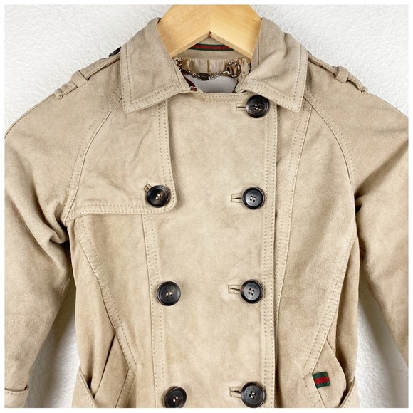 Gucci Toddler Leather Double Breast Trench Coat - Picture 4 of 10